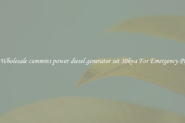 Get A Wholesale cummins power diesel generator set 30kva For Emergency Purposes