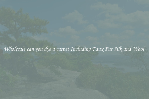 Wholesale can you dye a carpet Including Faux Fur Silk and Wool 