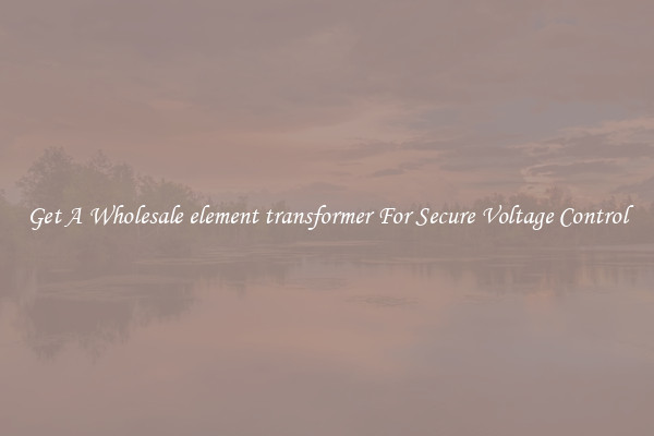 Get A Wholesale element transformer For Secure Voltage Control