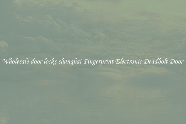 Wholesale door locks shanghai Fingerprint Electronic Deadbolt Door 